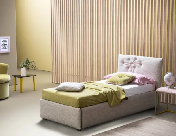 Letto moderno singolo imbottito Bloom di Bside