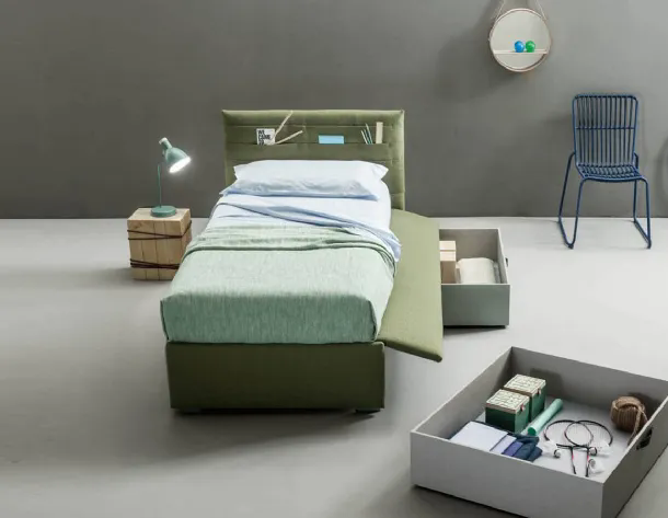 Letto singolo con cassetti contenitore Pocket di Bside