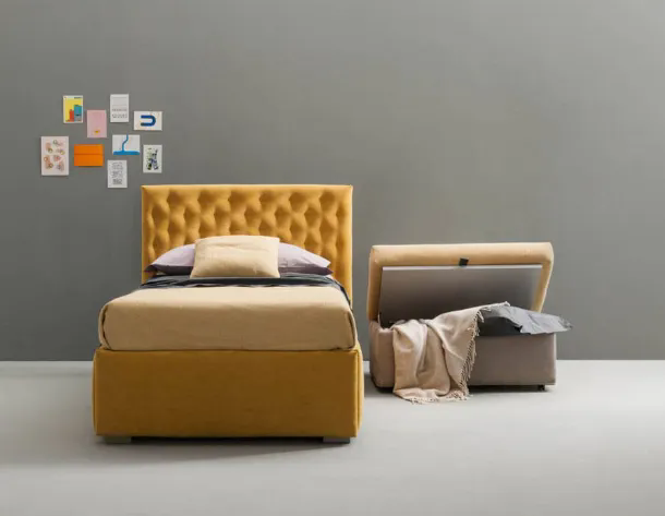 Letto trapuntato con contenitore estraibile Bubbles di Bside