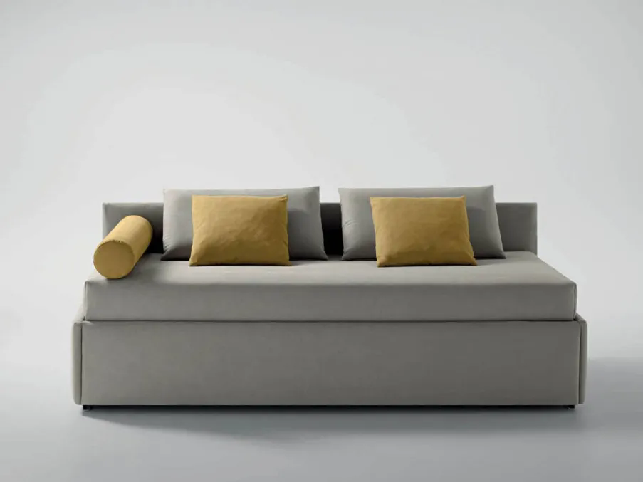 Letto singolo in tessuto imbottito Twice Centrale Basso di Bside