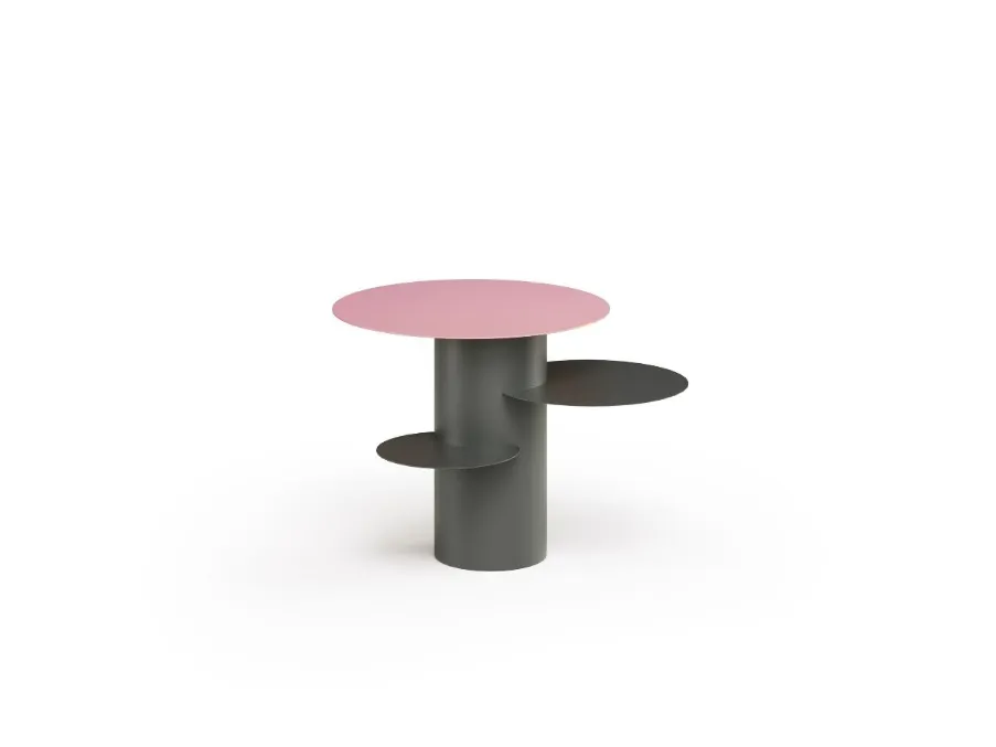 Tavolino rotondo Mushroom interamente realizzato in metallo in Egoitaliano