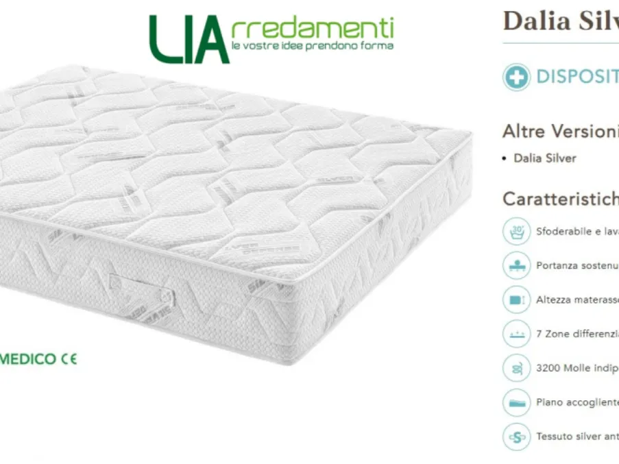 Materasso Dalia Silver 160x190 Bordato 