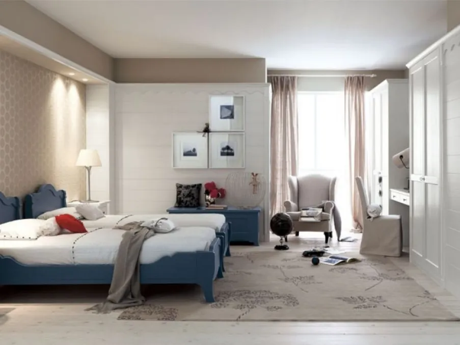 Cameretta componibile N14 Nuovo Mondo in legno laccato di Scandola