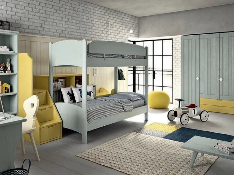 Cameretta con letto a castello N24 Nuovo Mondo di Scandola