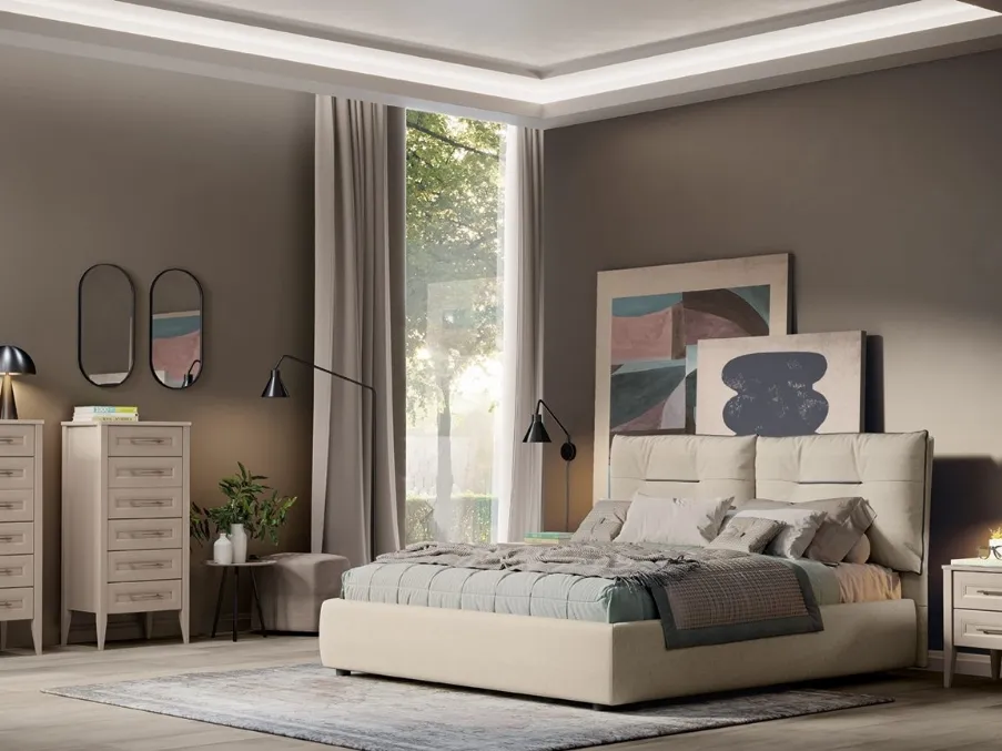 Letto Arcadia Kiss in tessuto imbottito di Colombini Casa