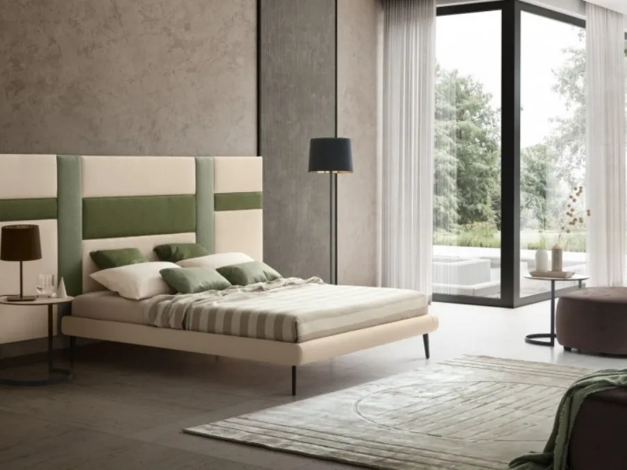 Letto in tessuto con testiera Ground di Le Comfort