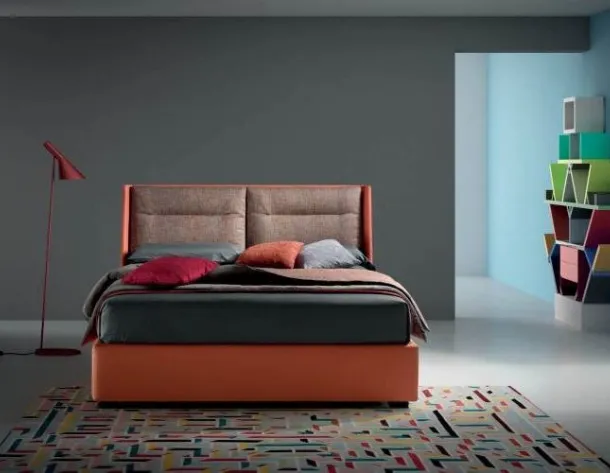 Letto matrimoniale in ecopelle con testiera regolabile Join di Bside
