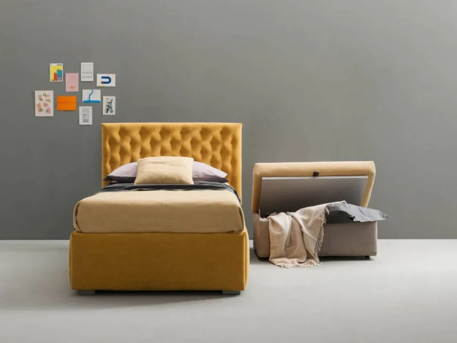 Letto trapuntato con contenitore estraibile Bubbles di Bside