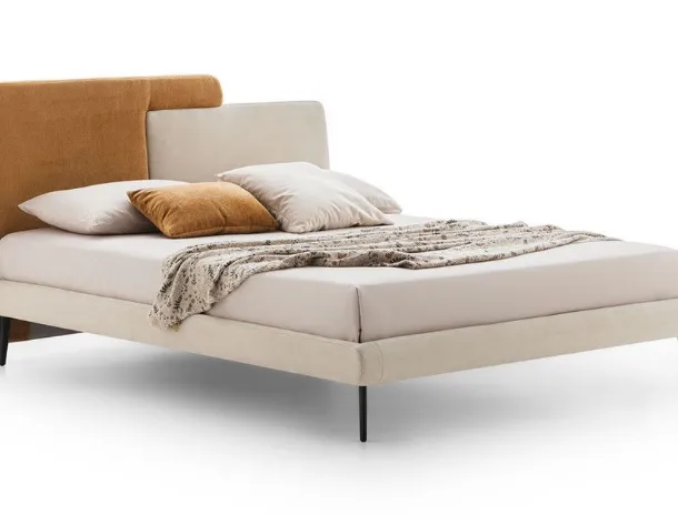 Letto in tessuto imbottito con testiera bicolore Together di Le Comfort