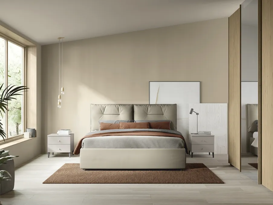 Letto imbottito Volo Kiss di Colombini Casa