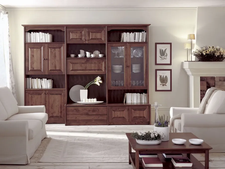 Libreria classica in legno Comp 120 di Tempora Country