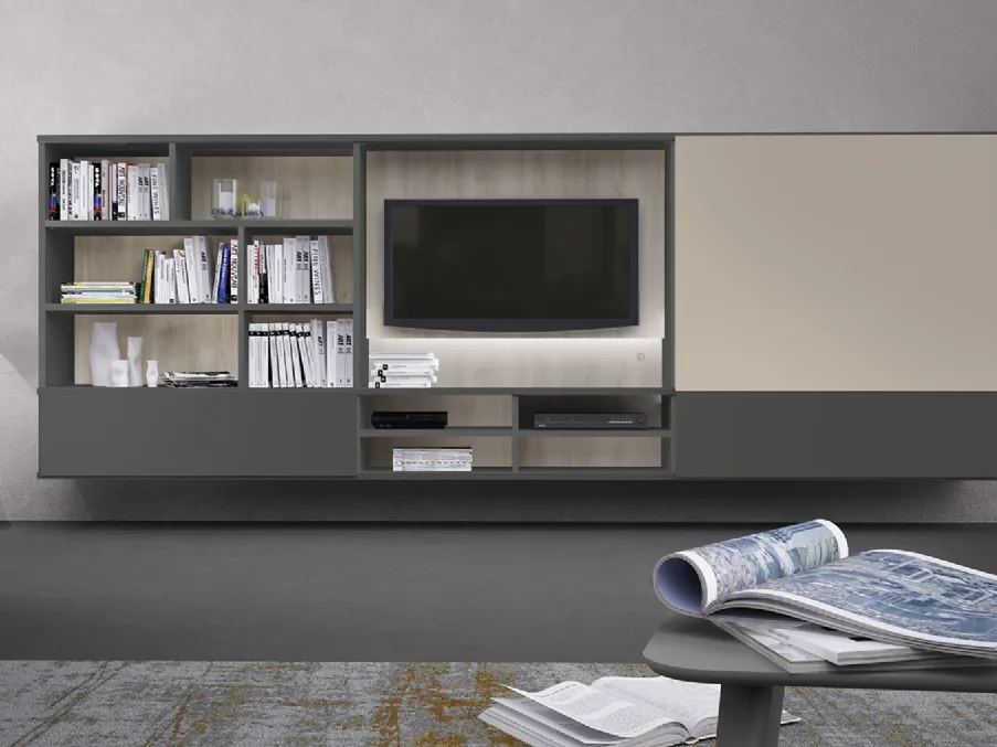 Libreria componibile sospesa Infinity L24 di Colombini Casa
