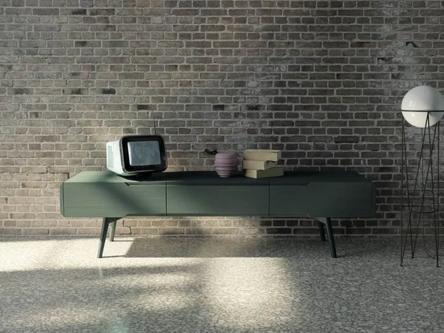 Madia porta tv Dolce Vita 1821 in legno laccato verdone di Fratelli Mirandola