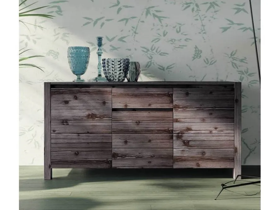Madia bassa Londra Art 1102 in legno laccato gessato chiaro di Fratelli Mirandola