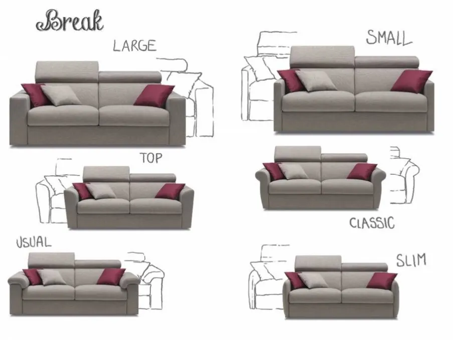 Scopri la nostra collezione di Salotti moderni: scegli divani con letto Samoa come il modello Break