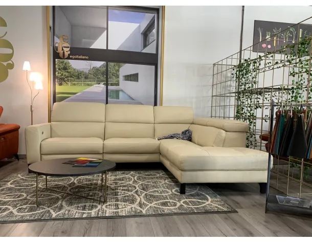 Divano relax angolare in pelle Matt di Egoitaliano