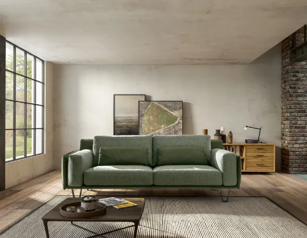 Divano lineare in tessuto Living Chic di Samoa
