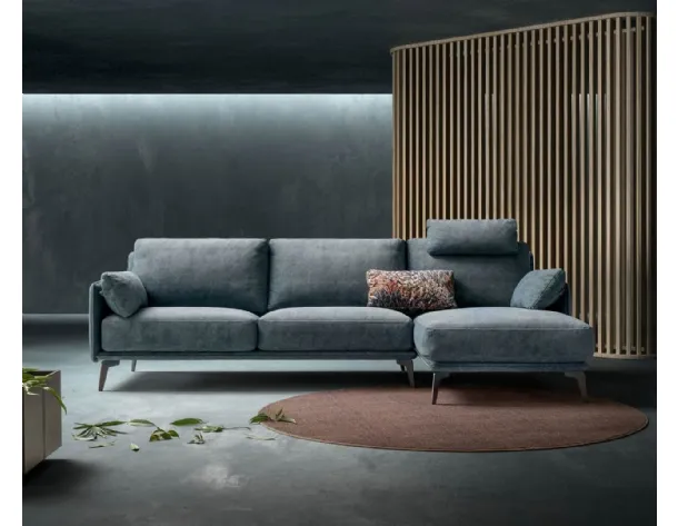 Divano moderno in tessuto con penisola Living Minimal di Samoa