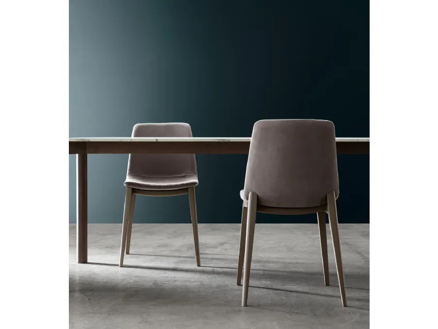 Sedia Vanity in tessuto e legno di frassino di Maronese