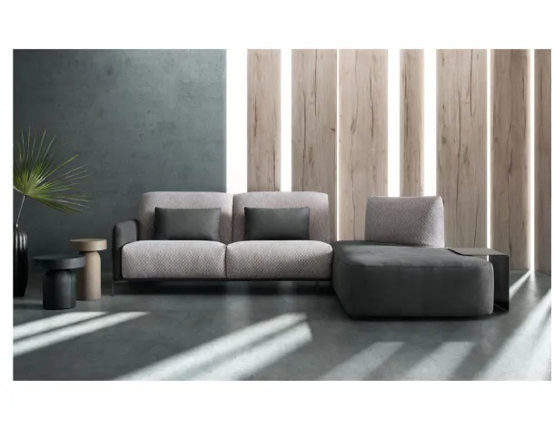 Divano con pouf penisola Blank di Samoa