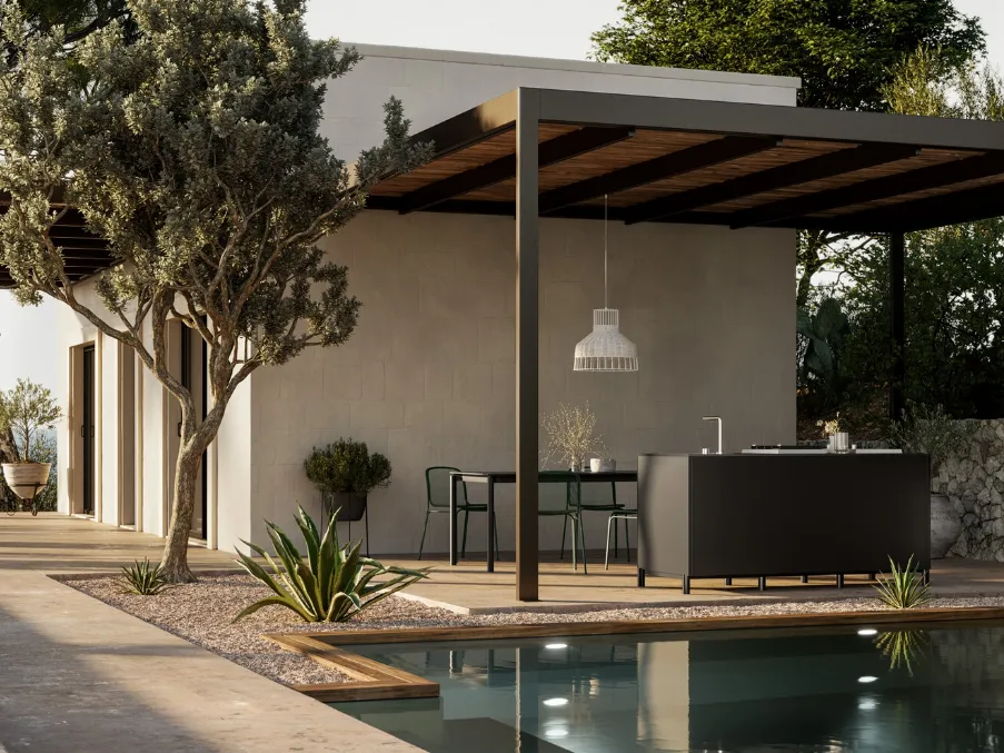 Cucina Moderna in alluminio per esterno Aura 03 di Arredo3