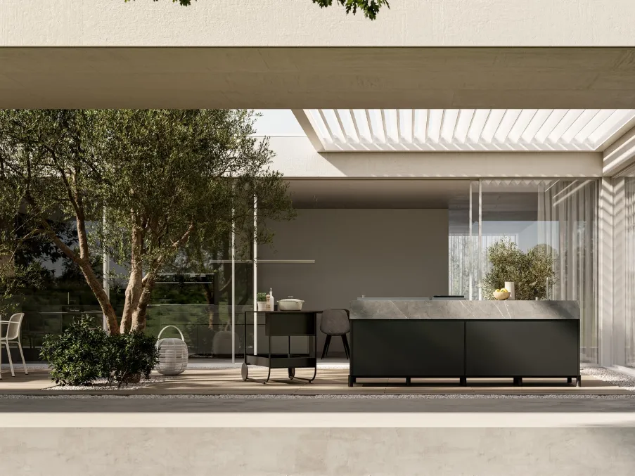 Cucina Moderna in alluminio Aura di Arredo3
