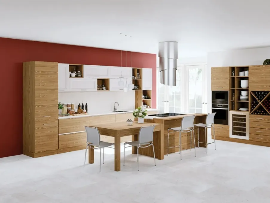 Cucina Moderna con isola Cosy di Tempora Country