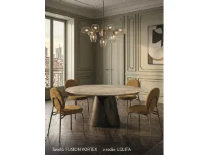 Tavolo Fusion rotondo e 4 sedie Lolita